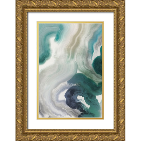 Harmonious Hues I Gold Ornate Wood Framed Art Print with Double Matting by Hazel J