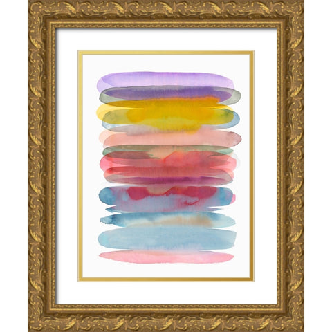 Luminous Layers II Gold Ornate Wood Framed Art Print with Double Matting by Hazel J