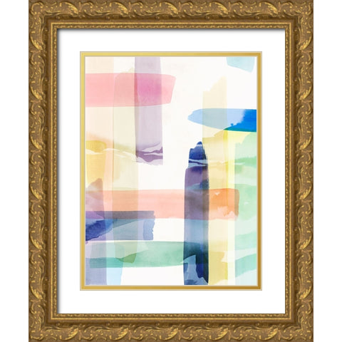 Illusionary Impressions I Gold Ornate Wood Framed Art Print with Double Matting by Hazel J