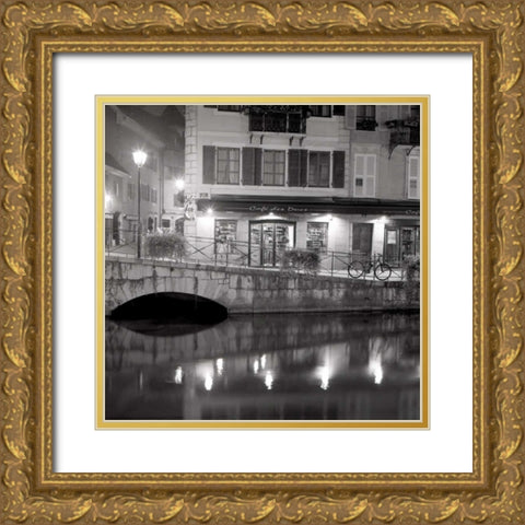 Cafe des Dues Gold Ornate Wood Framed Art Print with Double Matting by Rezzonico, Carlo