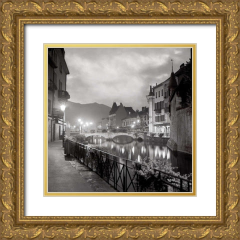 Ponte di Notte Gold Ornate Wood Framed Art Print with Double Matting by Rezzonico, Carlo