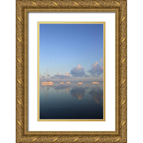 Sunrise Sails Gold Ornate Wood Framed Art Print with Double Matting by Anderson, Brent