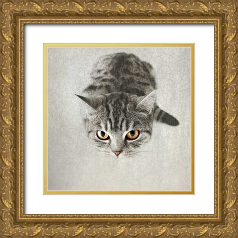 Hello Kitty Gold Ornate Wood Framed Art Print with Double Matting by Attura, Nadia