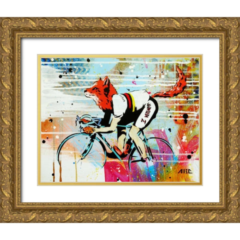 Le Fox Gold Ornate Wood Framed Art Print with Double Matting by AbcArtAttack