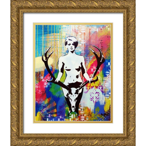 Racked Gold Ornate Wood Framed Art Print with Double Matting by AbcArtAttack