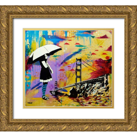 Shelter at Bay Gold Ornate Wood Framed Art Print with Double Matting by AbcArtAttack