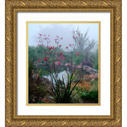 Scarlet Gold Ornate Wood Framed Art Print with Double Matting by Aron, Lucy