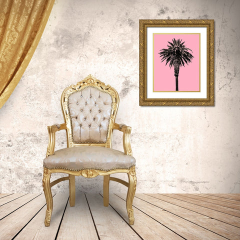 Palm Tree 1996 (Pink) Gold Ornate Wood Framed Art Print with Double Matting by Asla, Erik