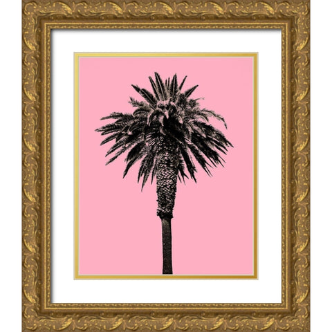 Palm Tree 1996 (Pink) Gold Ornate Wood Framed Art Print with Double Matting by Asla, Erik