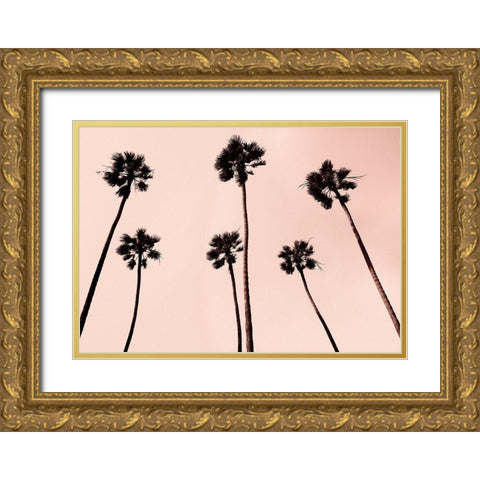 Palm Trees 1997 Copper Gold Ornate Wood Framed Art Print with Double Matting by Asla, Erik