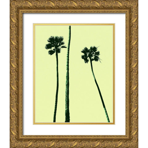 Palm Trees 2000 (Cyan) Gold Ornate Wood Framed Art Print with Double Matting by Asla, Erik