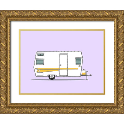 Aristocrat Camper Gold Ornate Wood Framed Art Print with Double Matting by Annie Bailey Art