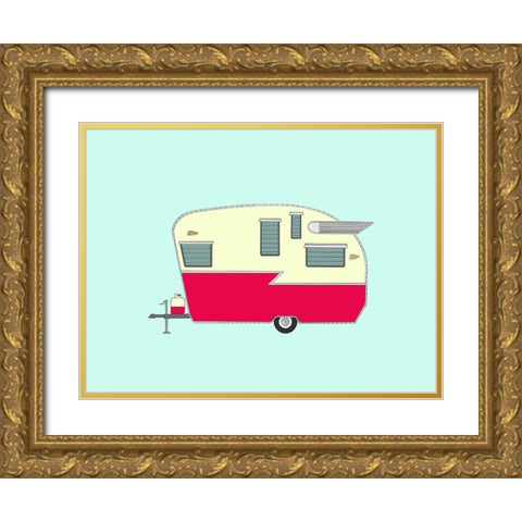 Shasta Airflyte Gold Ornate Wood Framed Art Print with Double Matting by Annie Bailey Art