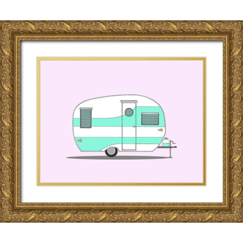 Vintage Shasta Gold Ornate Wood Framed Art Print with Double Matting by Annie Bailey Art