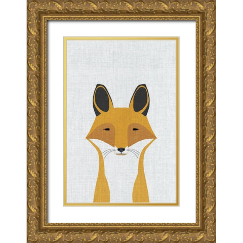 Foxy Gold Ornate Wood Framed Art Print with Double Matting by Annie Bailey Art