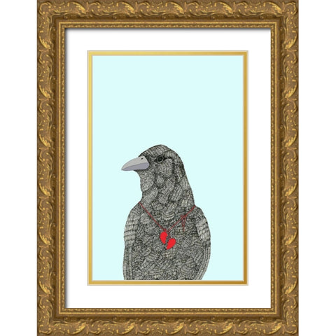 Broken Heart Gold Ornate Wood Framed Art Print with Double Matting by Annie Bailey Art