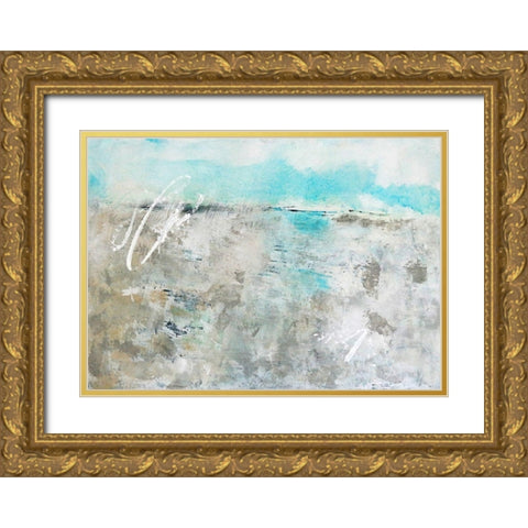 Beach Gold Ornate Wood Framed Art Print with Double Matting by Apperlo, Mila