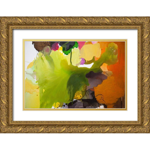 Leaf Gold Ornate Wood Framed Art Print with Double Matting by Alattar, Lina
