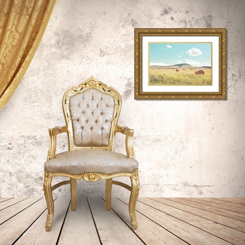 A Day in the Fields Gold Ornate Wood Framed Art Print with Double Matting by Annie Bailey Art