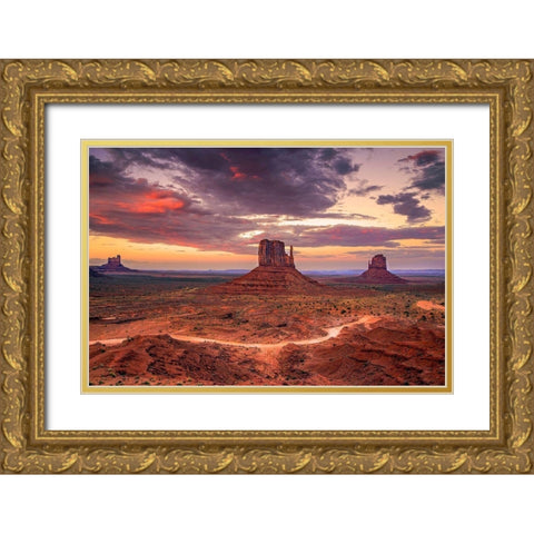 Desert Song Gold Ornate Wood Framed Art Print with Double Matting by Artemiadi, Dora