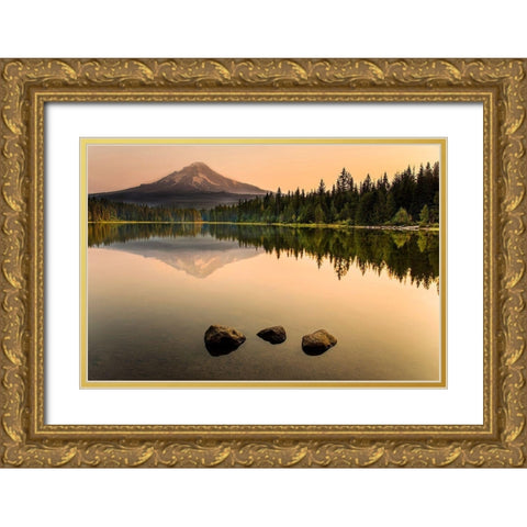 Mirror Gold Ornate Wood Framed Art Print with Double Matting by Artemiadi, Dora