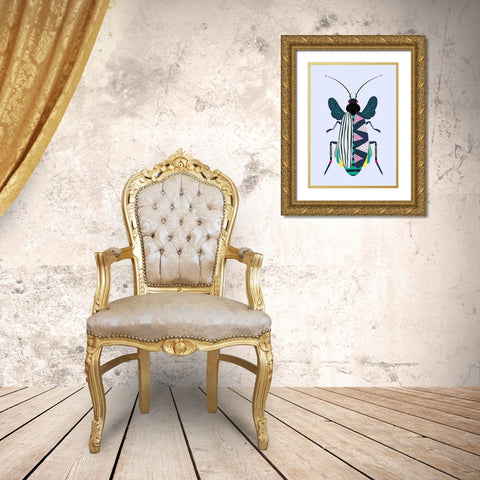 Beetle Gold Ornate Wood Framed Art Print with Double Matting by Ayse