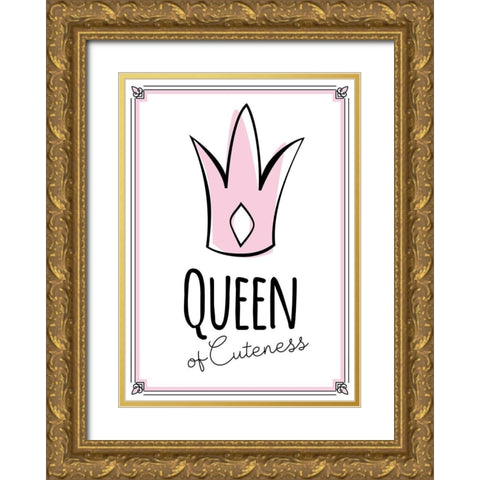 Queen of Cuteness Gold Ornate Wood Framed Art Print with Double Matting by Ayse