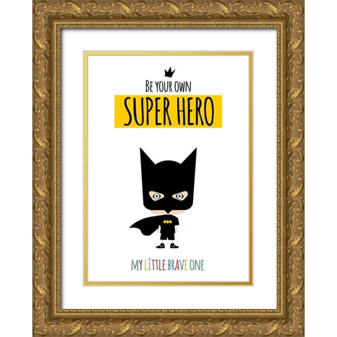 Superhero One Gold Ornate Wood Framed Art Print with Double Matting by Ayse