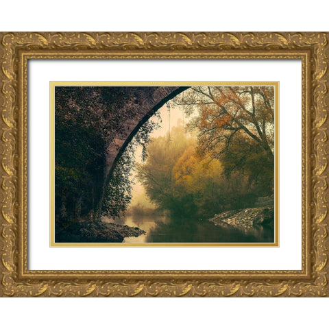Mystic River Gold Ornate Wood Framed Art Print with Double Matting by Artemiadi, Dora