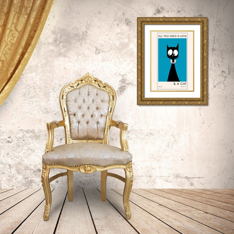 All You Need Is Love Gold Ornate Wood Framed Art Print with Double Matting by Ayse