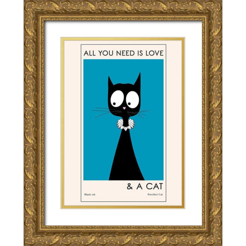All You Need Is Love Gold Ornate Wood Framed Art Print with Double Matting by Ayse
