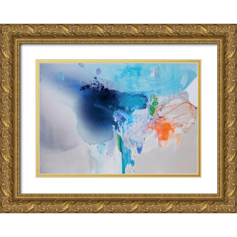 Chasing Corals Gold Ornate Wood Framed Art Print with Double Matting by Alattar, Lina