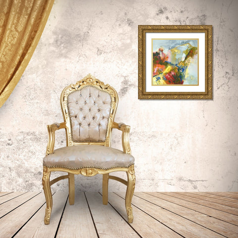 Angels Window Gold Ornate Wood Framed Art Print with Double Matting by Arana, Emilia