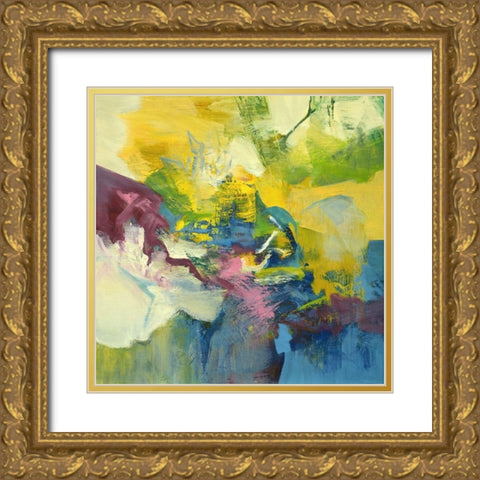 Oh So Primary Gold Ornate Wood Framed Art Print with Double Matting by Arana, Emilia