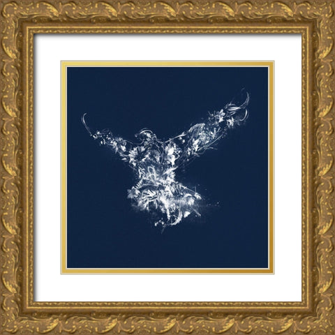 Flying Silhouette Gold Ornate Wood Framed Art Print with Double Matting by Albers, Teis