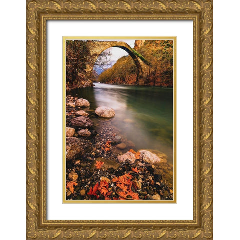 Light of the Dusk Gold Ornate Wood Framed Art Print with Double Matting by Artemiadi, Dora