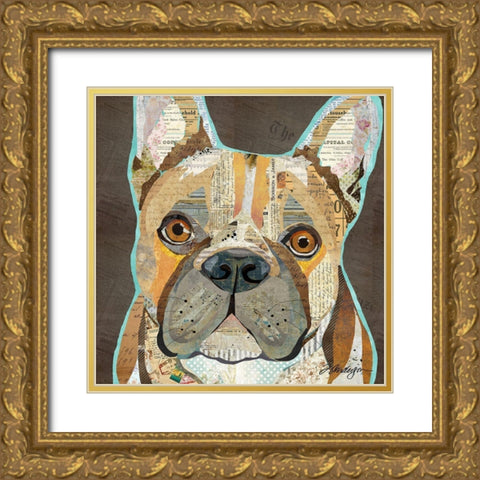 French Bulldog Gold Ornate Wood Framed Art Print with Double Matting by Anderson, Traci