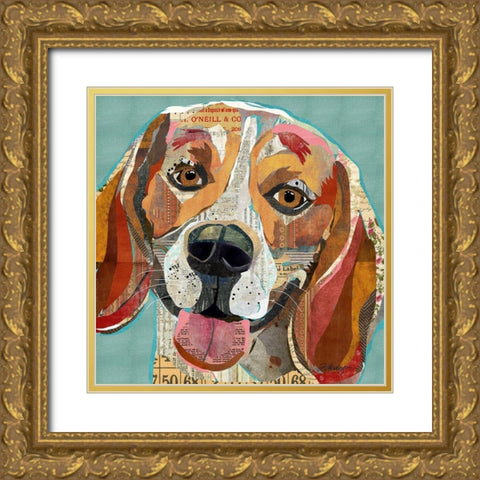 Beagle Gold Ornate Wood Framed Art Print with Double Matting by Anderson, Traci