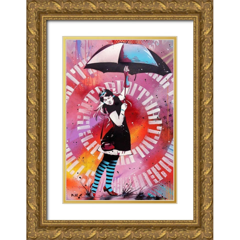 Waiting For The Storm Gold Ornate Wood Framed Art Print with Double Matting by AbcArtAttack