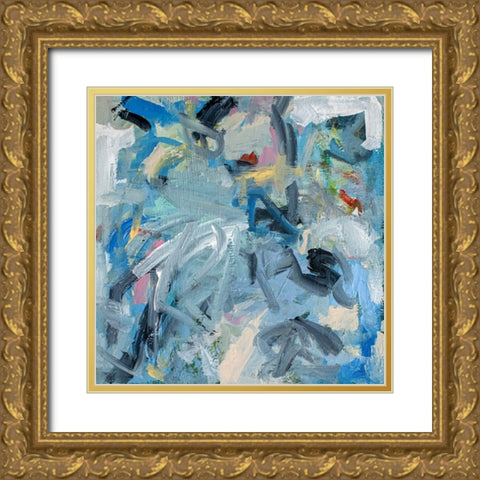 Berliner Blau Gold Ornate Wood Framed Art Print with Double Matting by Apperlo, Mila