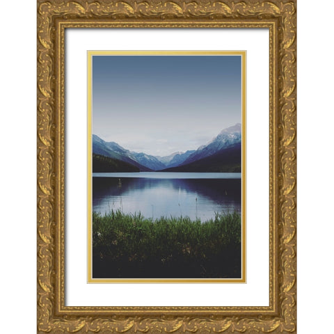 Glacier Shores Gold Ornate Wood Framed Art Print with Double Matting by Annie Bailey Art