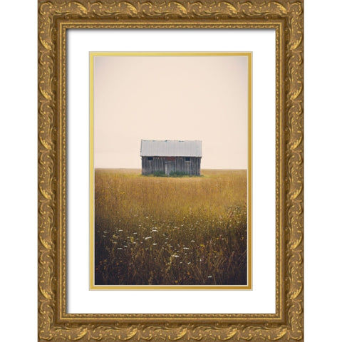 Music For Silence Gold Ornate Wood Framed Art Print with Double Matting by Annie Bailey Art