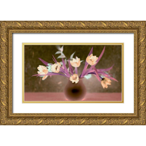 Floral Color - 19 Gold Ornate Wood Framed Art Print with Double Matting by Blaustein, Alan