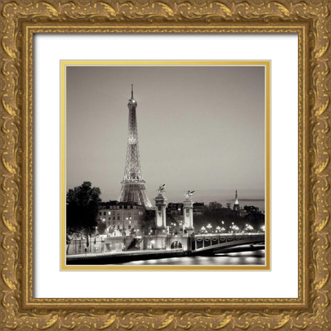 Pont Alexandre Trios Gold Ornate Wood Framed Art Print with Double Matting by Blaustein, Alan