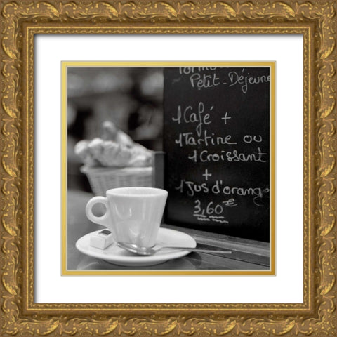 Cafe, Champs-Elysees - 31 Gold Ornate Wood Framed Art Print with Double Matting by Blaustein, Alan