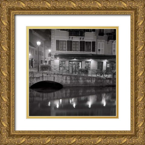 Cafe des Ducs - 1 Gold Ornate Wood Framed Art Print with Double Matting by Blaustein, Alan