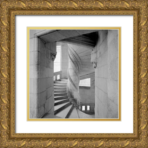 Chateau - 3 Gold Ornate Wood Framed Art Print with Double Matting by Blaustein, Alan