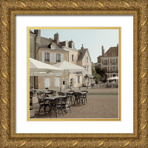 France Cafe - 2 Gold Ornate Wood Framed Art Print with Double Matting by Blaustein, Alan