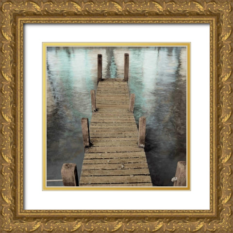 Annecy Pier Gold Ornate Wood Framed Art Print with Double Matting by Blaustein, Alan