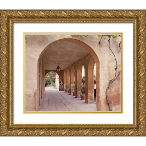 Banc de Jardin - 4 Gold Ornate Wood Framed Art Print with Double Matting by Blaustein, Alan